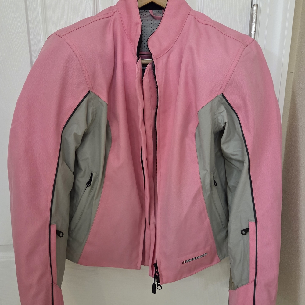 Women's Pink and Gray Firstgear Motorcycle Jacket